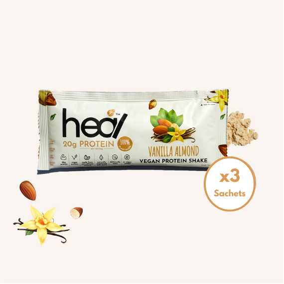 Heal Vanilla Almond Vegan Protein Shake 3x Sachets Bundle (35g)
