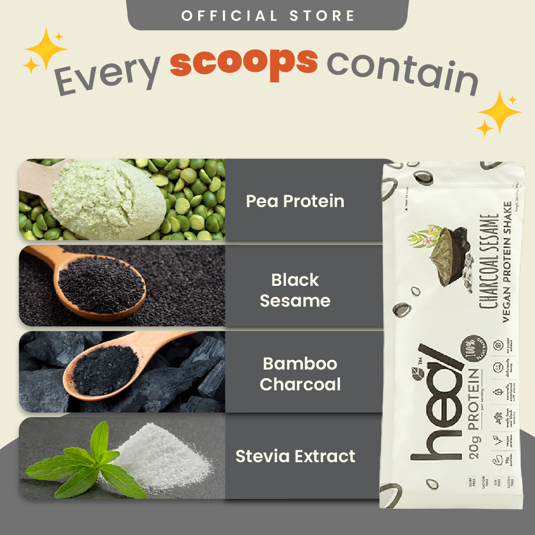 [Subscription Plan] Charcoal Sesame Vegan Protein Shake, 16 Sachets (39g)