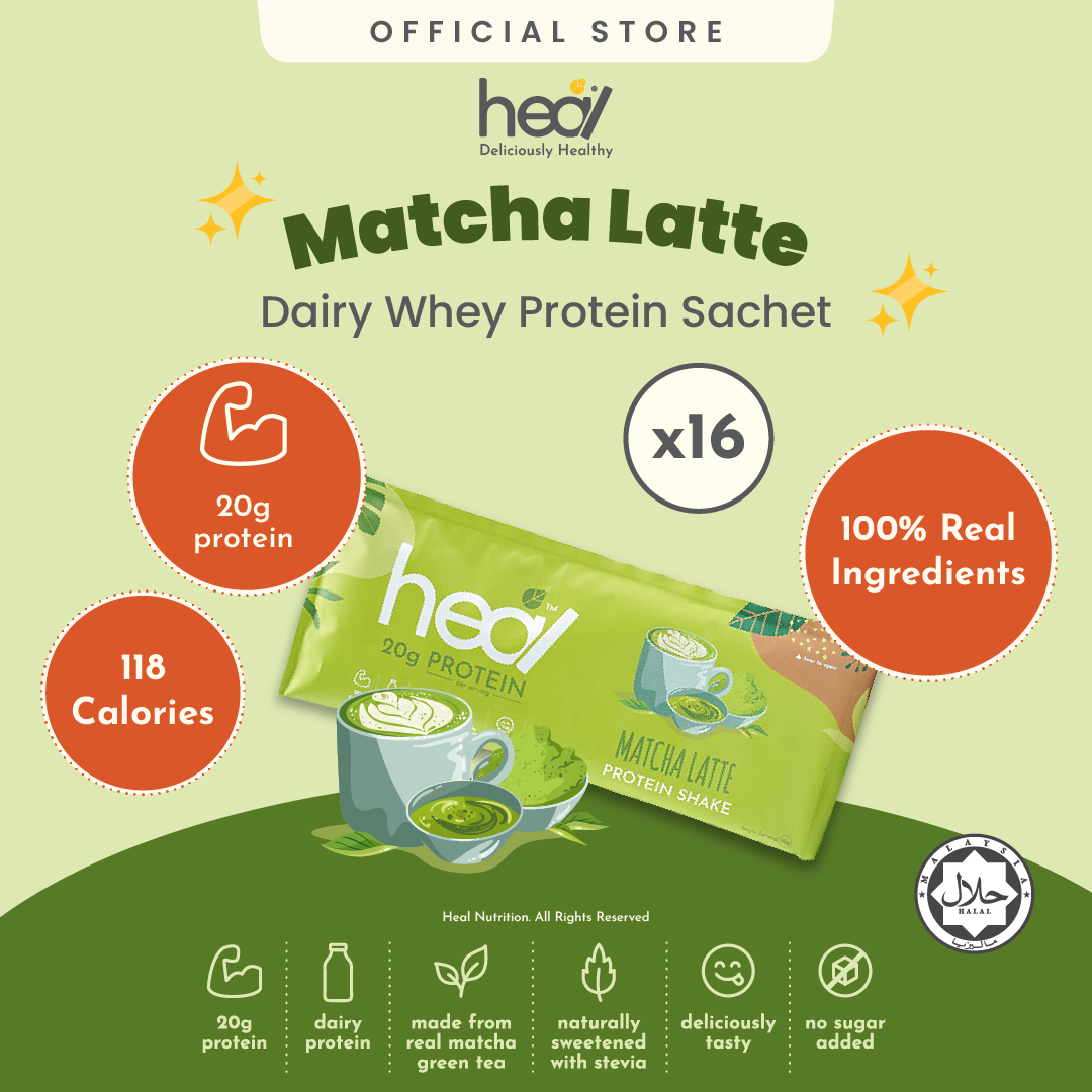 Heal Matcha Latte Protein Shake, 16 Sachets (32g)