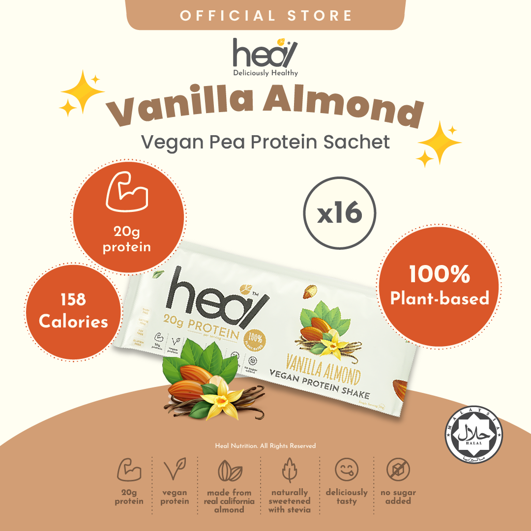 [Subscription Plan] Vanilla Almond Vegan Protein Shake, 16 Sachets (35g)