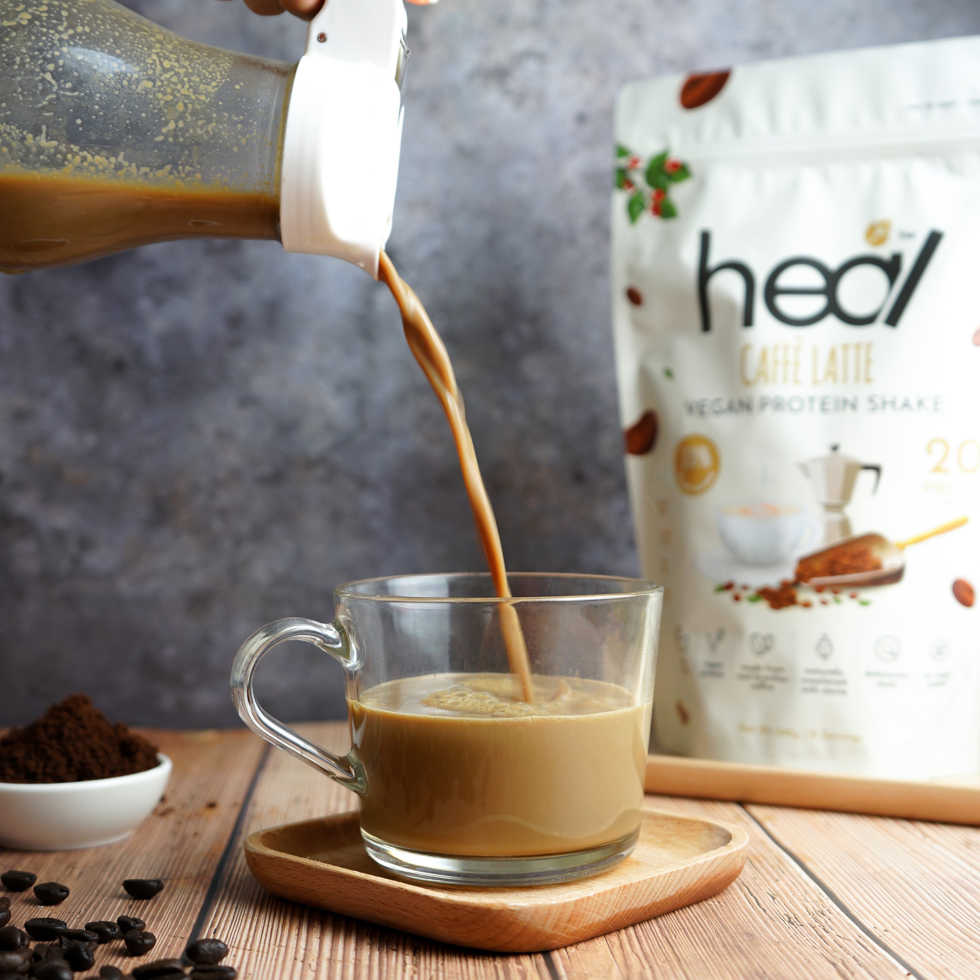 [Subscription Plan] Heal Caffe Latte Vegan Protein Shake, 15 Servings Value Pack