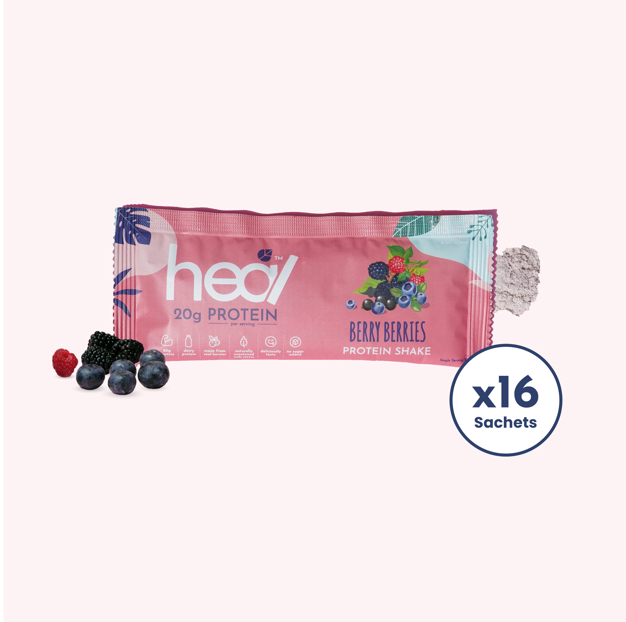 [Subscription Plan] Berry Berries Protein Shake, 16 Sachets (30g)