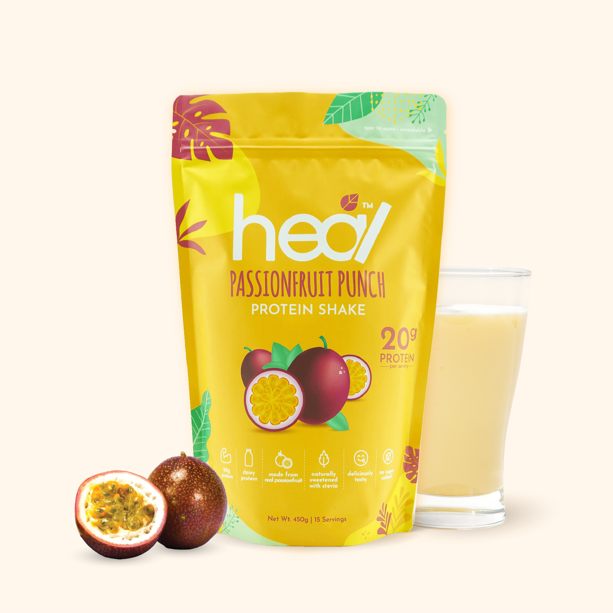 Heal Passionfruit Punch Protein Shake, 15 Servings Value Pack